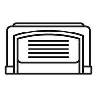 Automatic garage door with metal roller shutter closing vector