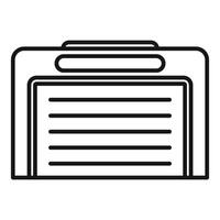 Automatic garage door with remote control icon, outline style vector