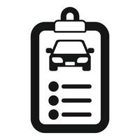 Car checklist clipboard icon representing auto service maintenance vector