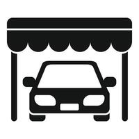 Car parking under awning icon, simple style vector