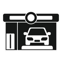Car entering garage for repairing service icon vector