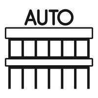 Auto dealership building facade drawing showing large windows vector