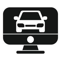 Simple icon of a car displayed on a computer screen vector