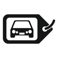 Black car tag showing automobile purchase or rental vector