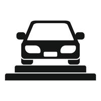 Front view of car parked on sidewalk icon vector