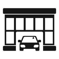 Car entering modern garage building leaving for work vector