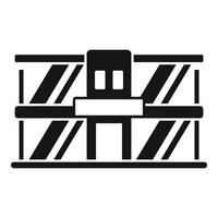Oil platform building standing on sea icon, simple style vector