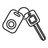 Car key with remote control hanging on keychain is a symbol of ownership vector