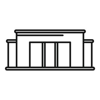 Modern building facade with large windows and columns illustration vector