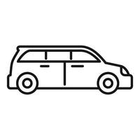 Black outline icon of a long limousine for transporting vips vector