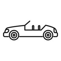 Simple line drawing of a convertible car with its top down vector