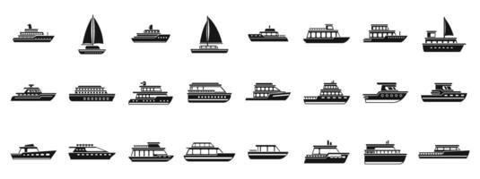 Luxury trip boat icons set. Set of yacht icons showing different types of luxury yachts and boats for sea travel and recreation vector