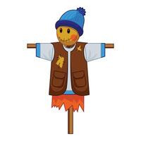 Scarecrow is protecting a cultivated field from birds vector