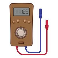 Electronic measuring device with analog dial and digital display showing random numbers vector