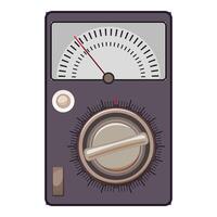Analog voltmeter measuring voltage with dial and needle vector