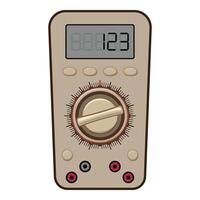 Digital multimeter showing measurement value vector