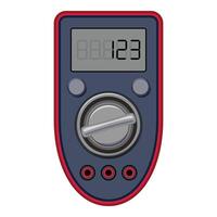 Digital multimeter showing measurement result on lcd screen vector