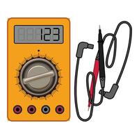 Digital multimeter is showing a numeric value on its lcd screen vector