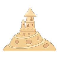 Big sandcastle standing on a beach vector