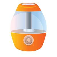 Orange humidifier working on a table vector