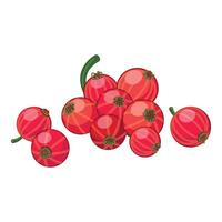 Red currant branch with freshly grown berries isolated on white vector