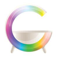 Modern desk lamp spreading colorful light in the room vector
