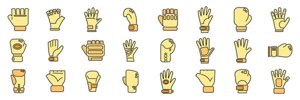 Collection of colorful gloves for different activities and sports vector