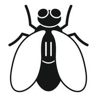 Black and white icon of a fly spreading germs vector