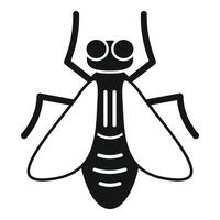 Black and white house fly spreading its wings vector