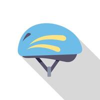 Blue bicycle helmet providing safety while cycling vector