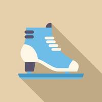 Blue ice skate showing winter sports activity vector