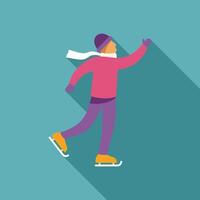 Man ice skating wearing winter clothes having fun vector