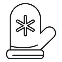 Warm winter mitten with snowflake showing cold weather vector