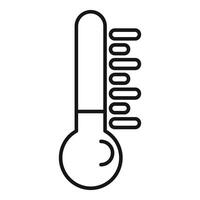 Thermometer showing increasing temperature icon vector outline