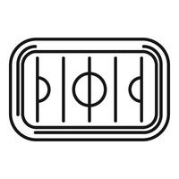 Illustration of a soccer field highlighting the midfield line and penalty areas of a football pitch vector