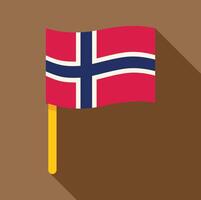 Norwegian flag waving in the wind on brown background vector