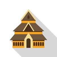 Traditional balinese building with layered roofs and windows, indonesia architecture vector
