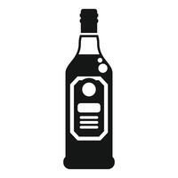 Black bottle of alcohol with blank label standing up vector