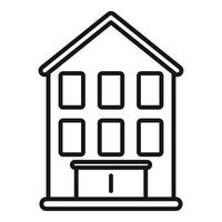 Line drawing representing an apartment building with many windows vector