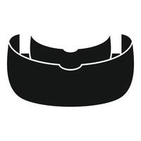 Open virtual reality headset presenting digital world vector