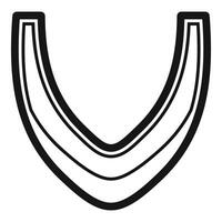 Mouth guard forming lines creating a v shape on white background vector