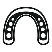 Blacksmith forging horseshoe for horse protection icon simple style vector