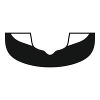 Black silhouette of a cut avocado pit icon, simple style vector