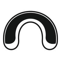 Black travel neck pillow icon representing comfortable flying vector