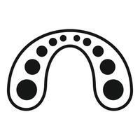 Mouth guard protecting teeth from injury while boxing vector