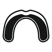 Black mouth guard protecting teeth during sports activities icon vector