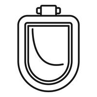 Public toilet urinal is showing a line icon vector. Outline illustration of public toilet urinal vector
