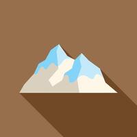 Snowy mountain peaks with long shadow on brown background vector