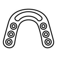 Simple icon of a dental retainer showing attachment points vector