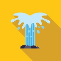 Powerful geyser erupting from the ground with water splashing vector